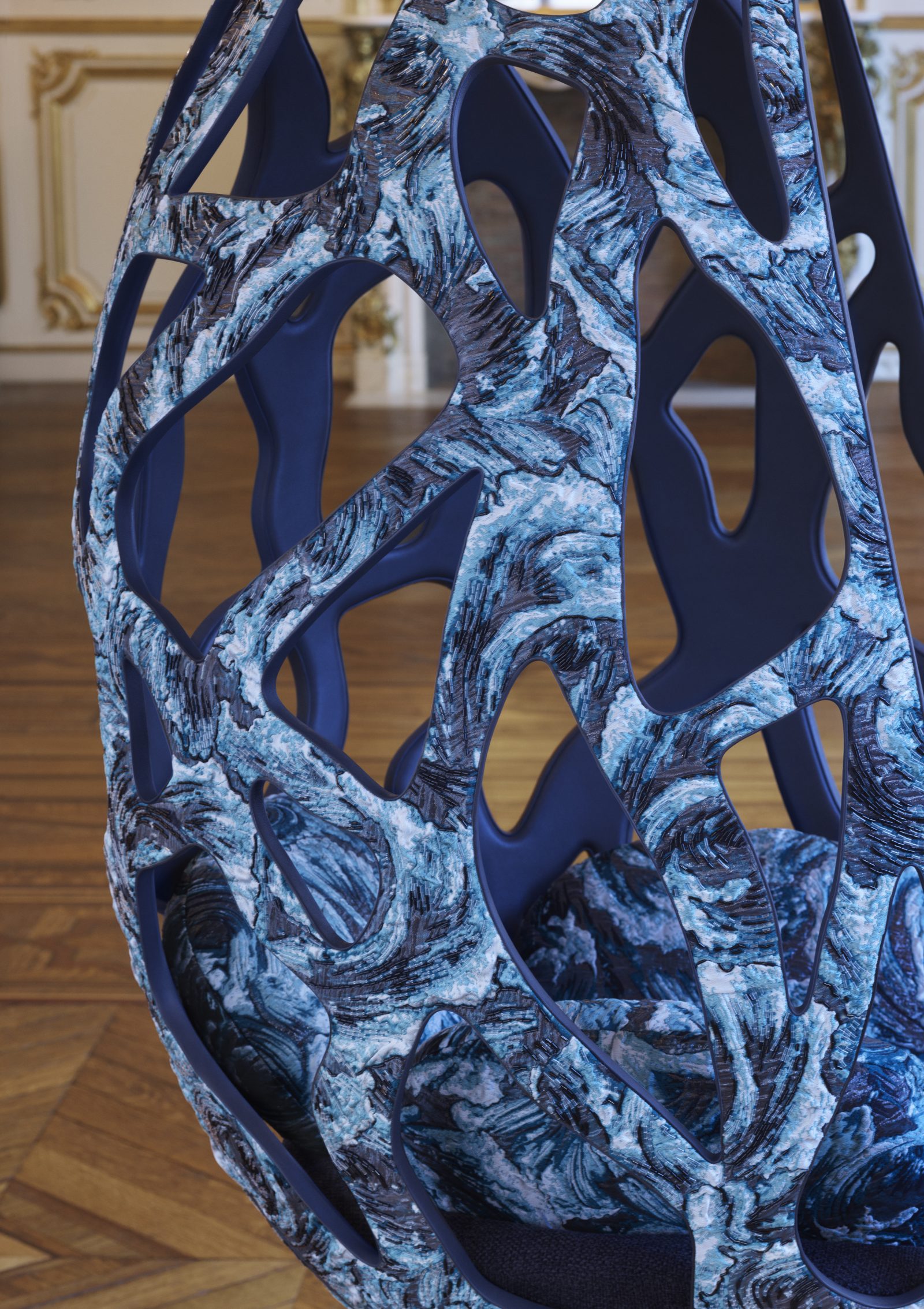 A detail of the iconic Cocoon chair as reimagined by Humberto Campana.