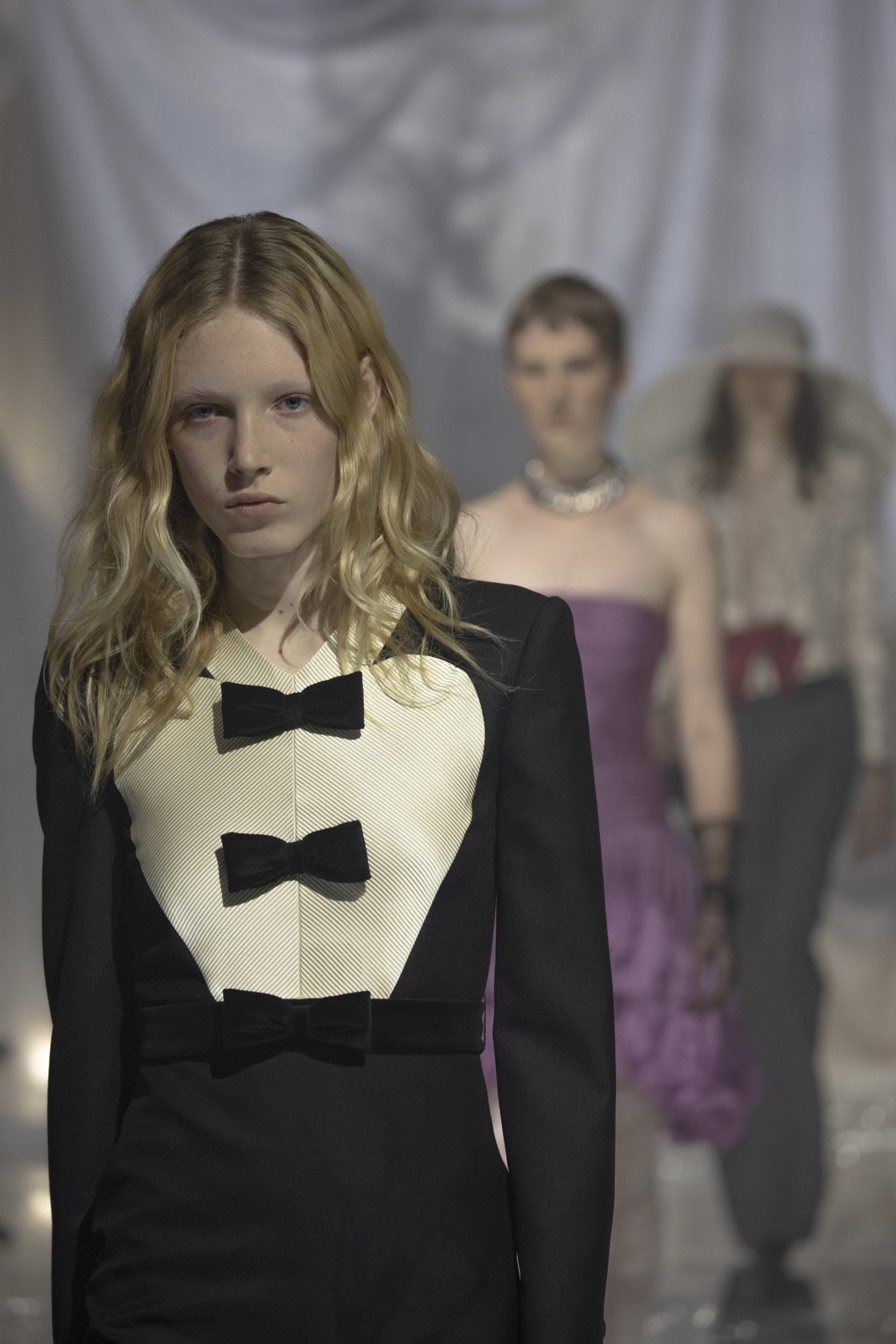 The opening look at Valentino’s Spring-Summer 2025 runway show held during Paris Fashion Week.