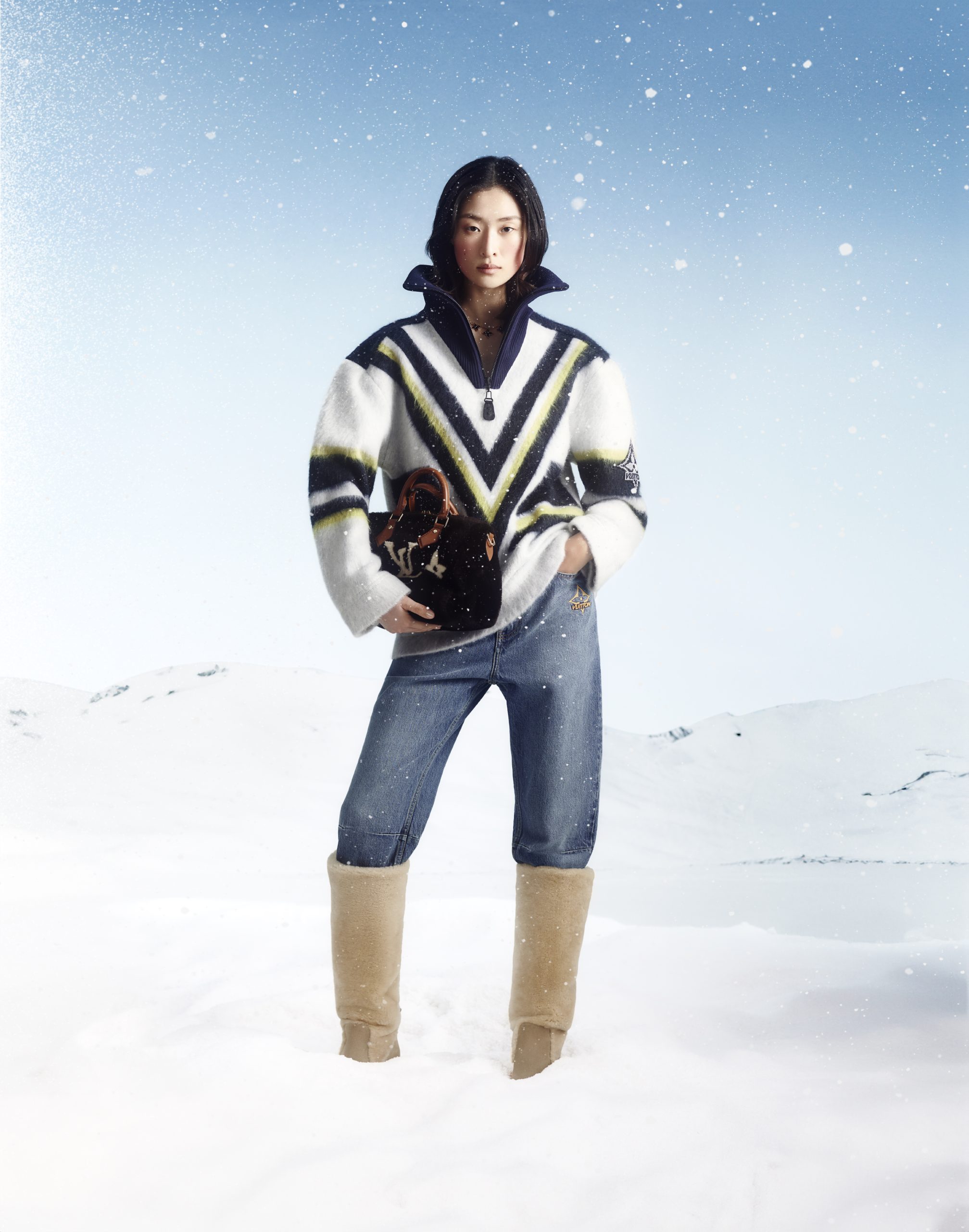 Mohair Hockey Stripes Pullover, $3,600 Speedy Bandoulière 25, $4,050