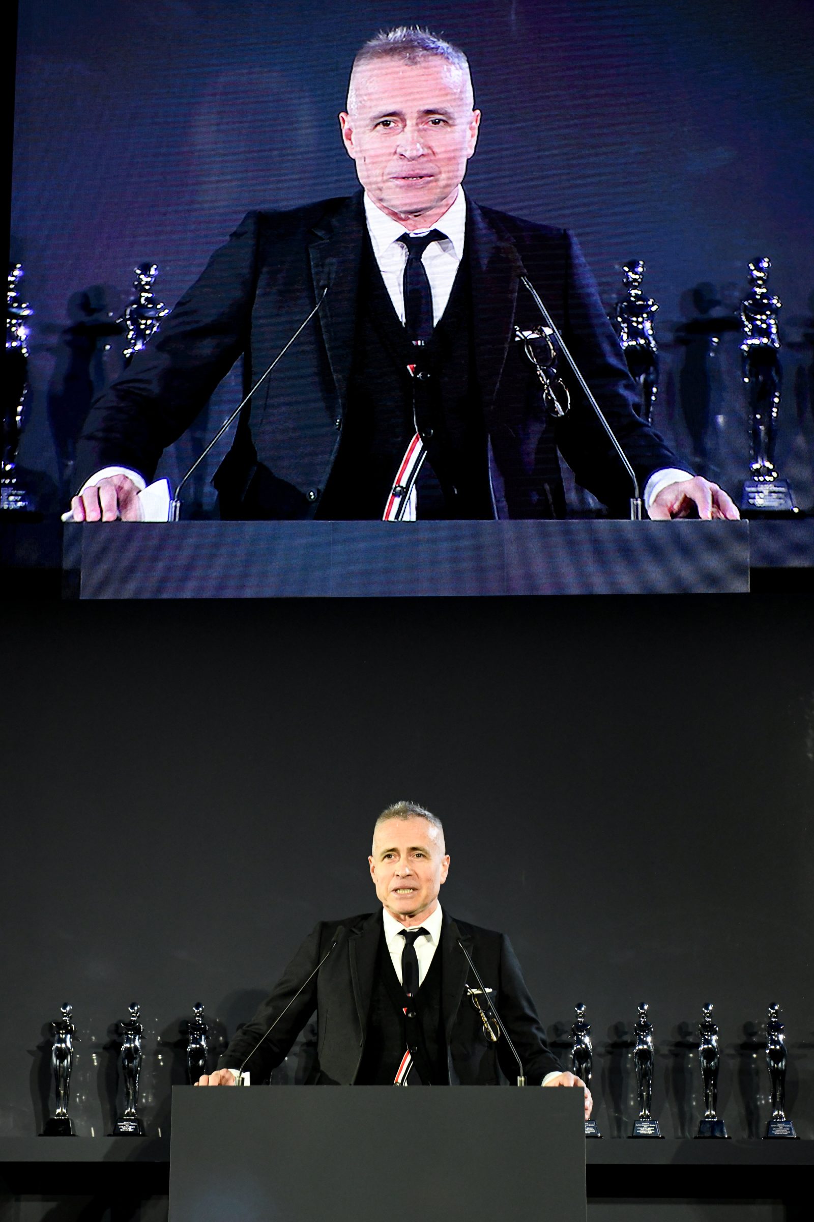 CFDA Chairman Thom Browne, architect of American fashion's new era, delivers his keynote address in his signature tailored uniform. (Image: BFA)