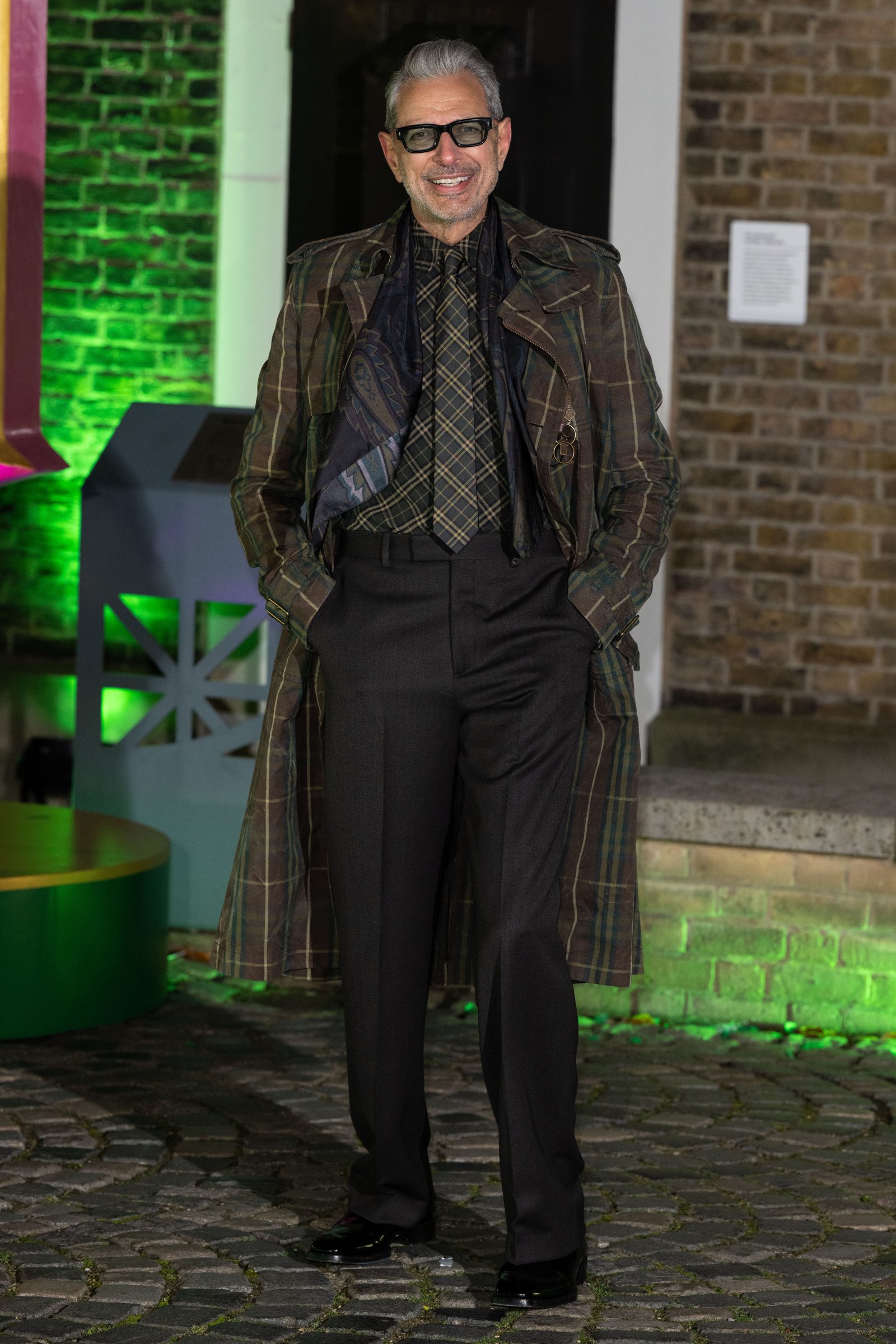 Jeff Goldblum attends the Wicked: Part One photo call dressed in Burberry. (Photo by Jeff Spicer/WireImage)