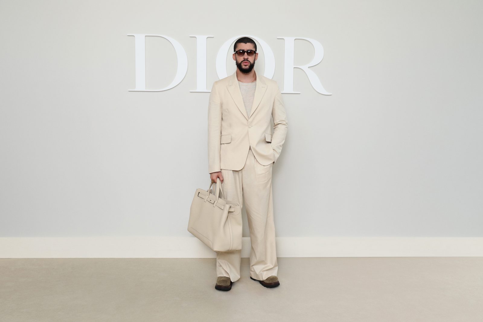 Bad Bunny attends the Dior Homme Menswear Spring/Summer 2025 show as part of Paris Fashion Week on June 21, 2024 in Paris, France. (Photo by Pascal Le Segretain/Getty Images for Dior Homme)