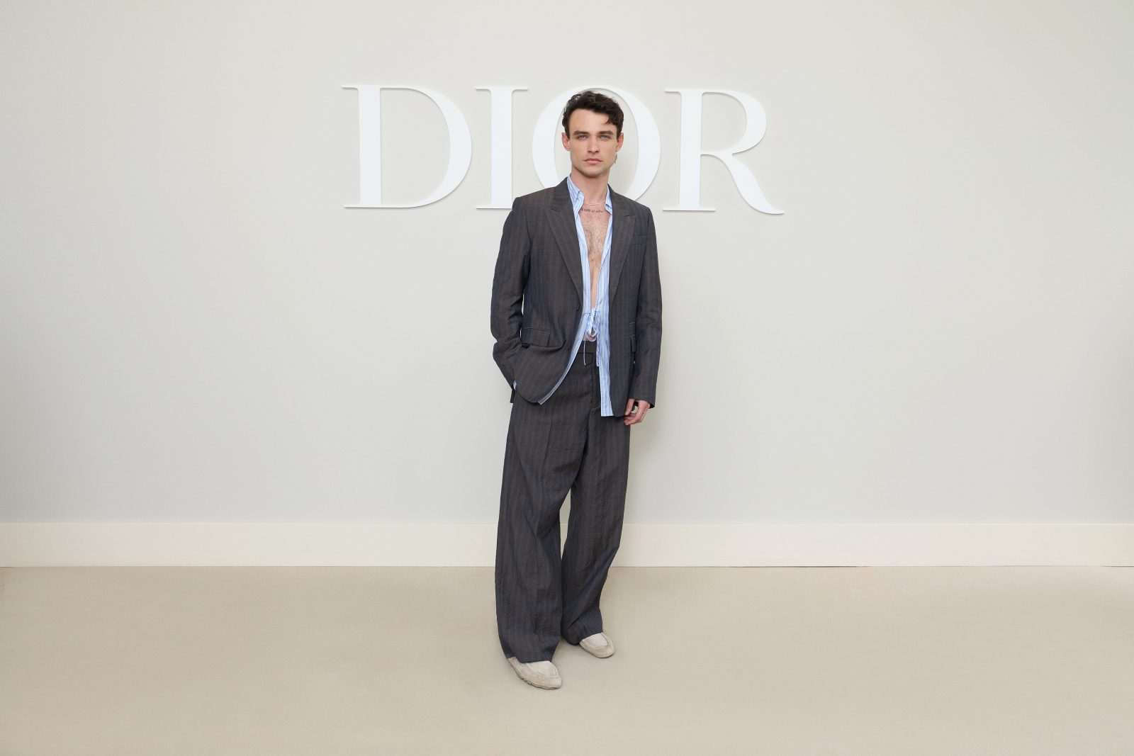 Thomas Doherty attends the Dior Homme Menswear Spring/Summer 2025 show as part of Paris Fashion Week on June 21, 2024 in Paris, France. (Photo by Pascal Le Segretain/Getty Images for Dior Homme)