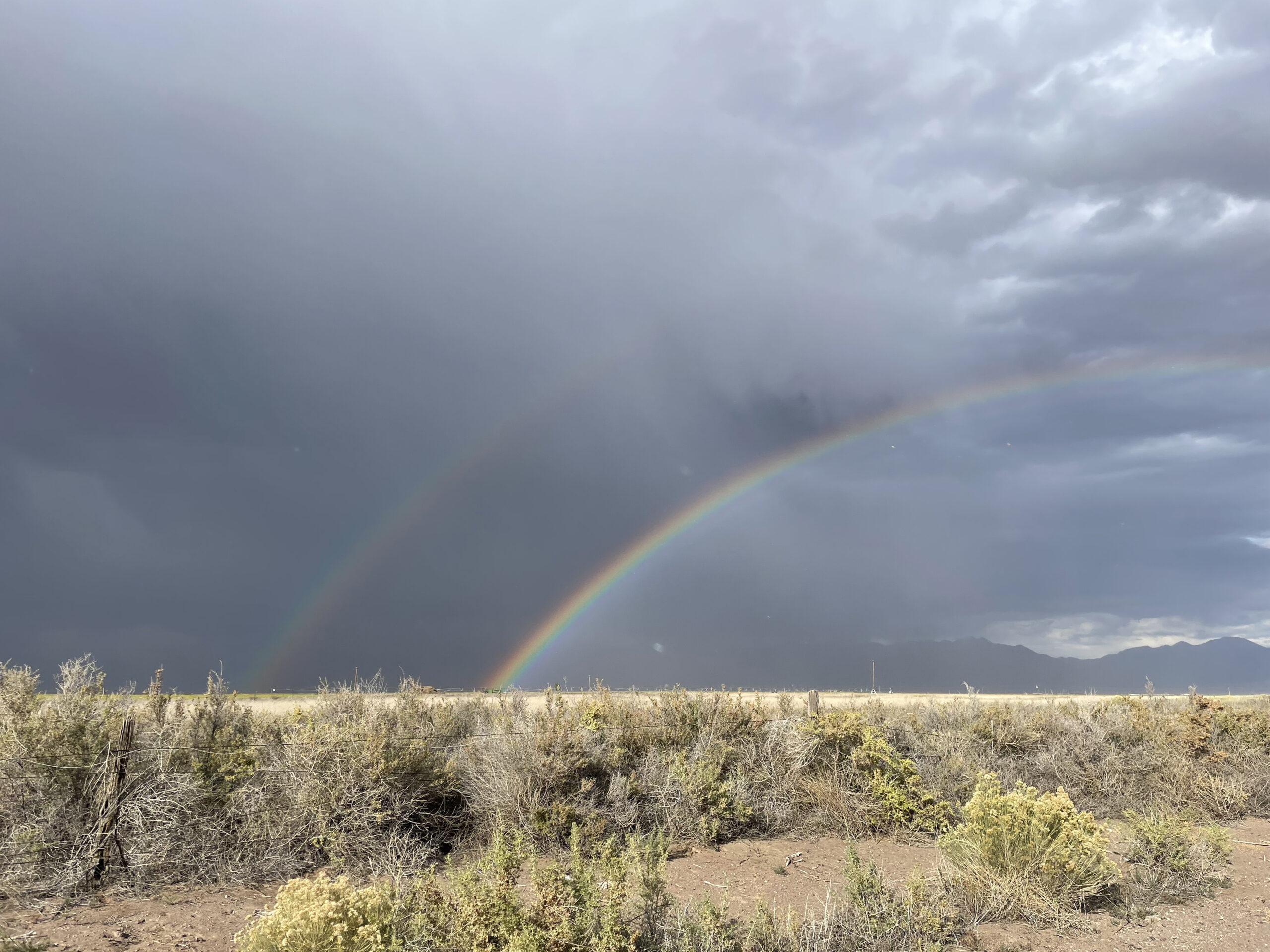 Marguerite Humeau Title: Driving to Orisons (Double Rainbow) Year: 2022 Materials: Photograph Image Credit: Courtesy of the artist and Black Cube Nomadic Art Museum San Luis Valley, Colorado