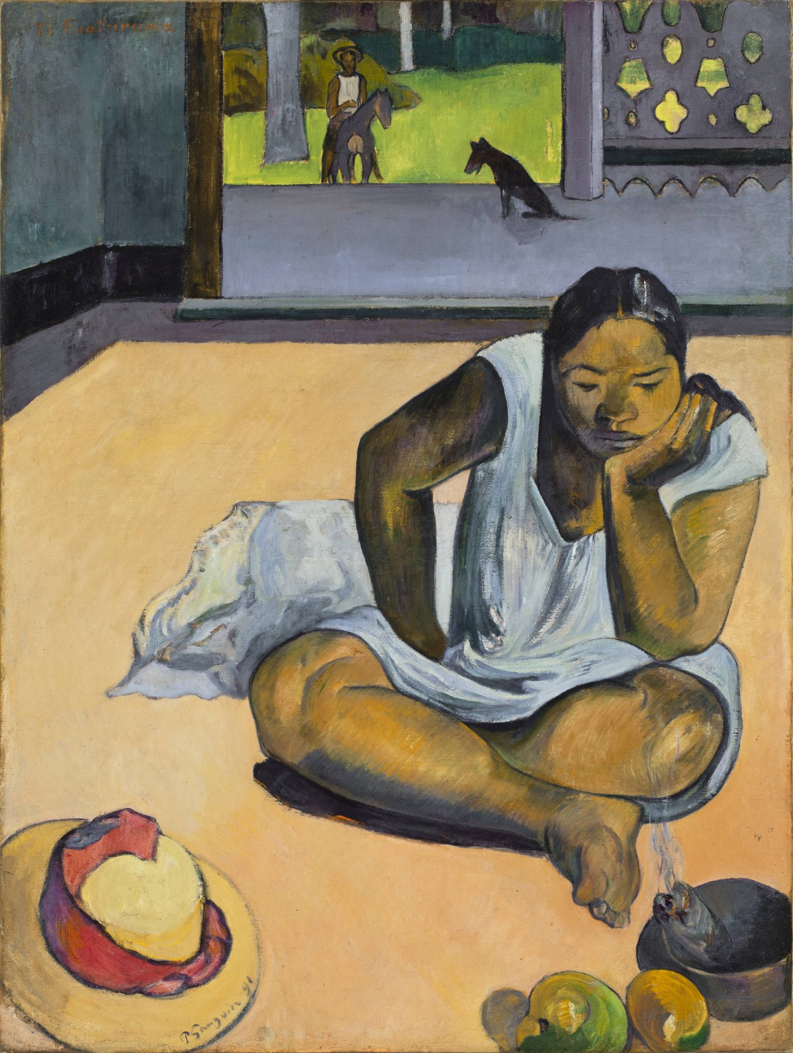 Paul Gauguin, Te Faaturuma (The Brooding Woman), 1891, oil on canvas, Worcester Art Museum, Worcester, Massachusetts. Photo: Worcester Art Museum / Bridgeman Images