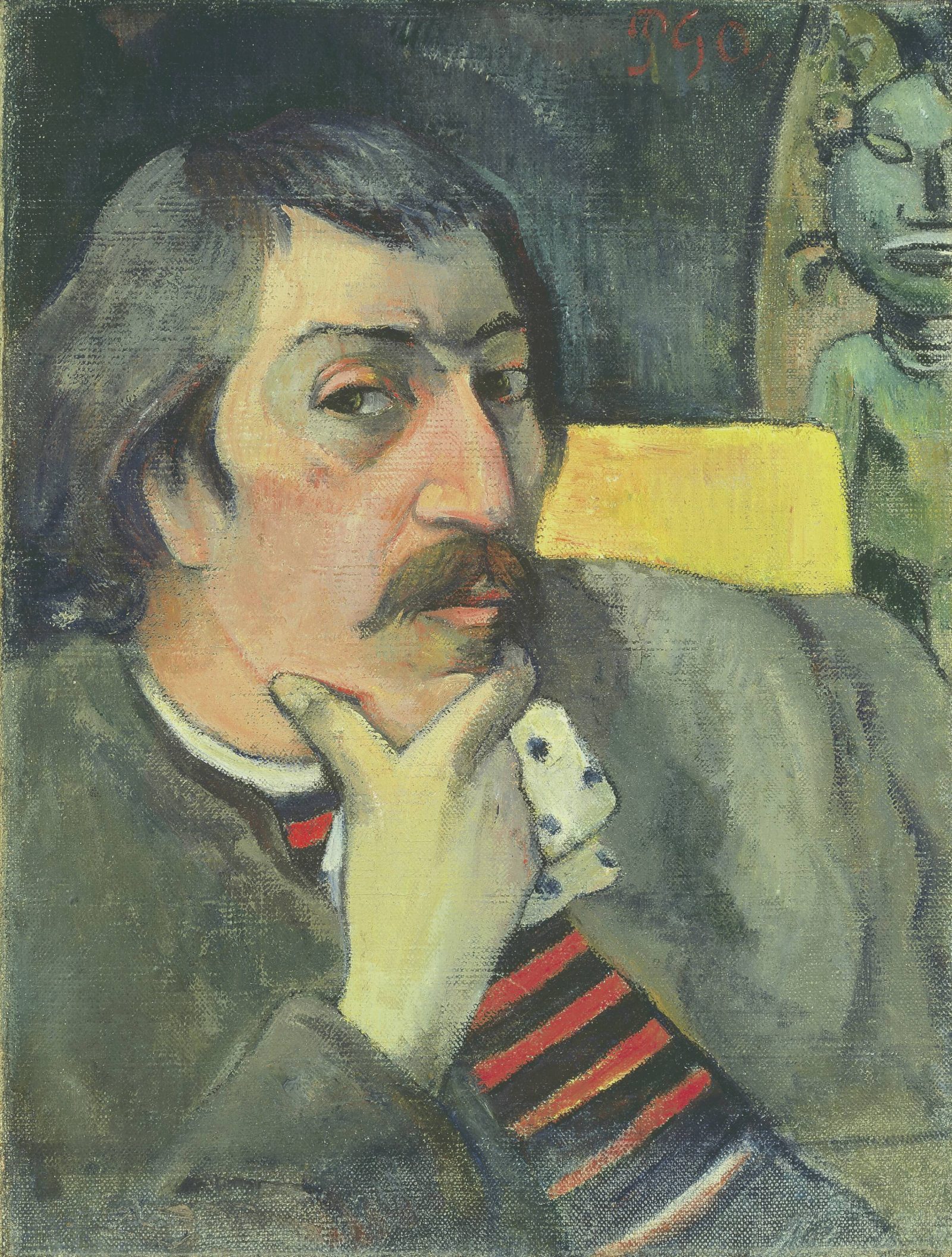 Paul Gauguin, Arearea (Joyfulness) II, 1894, gouache and watercolor on linen, the Museum of Fine Arts, Houston, John A. and Audrey Jones Beck Collection, gift of Audrey Jones Beck.