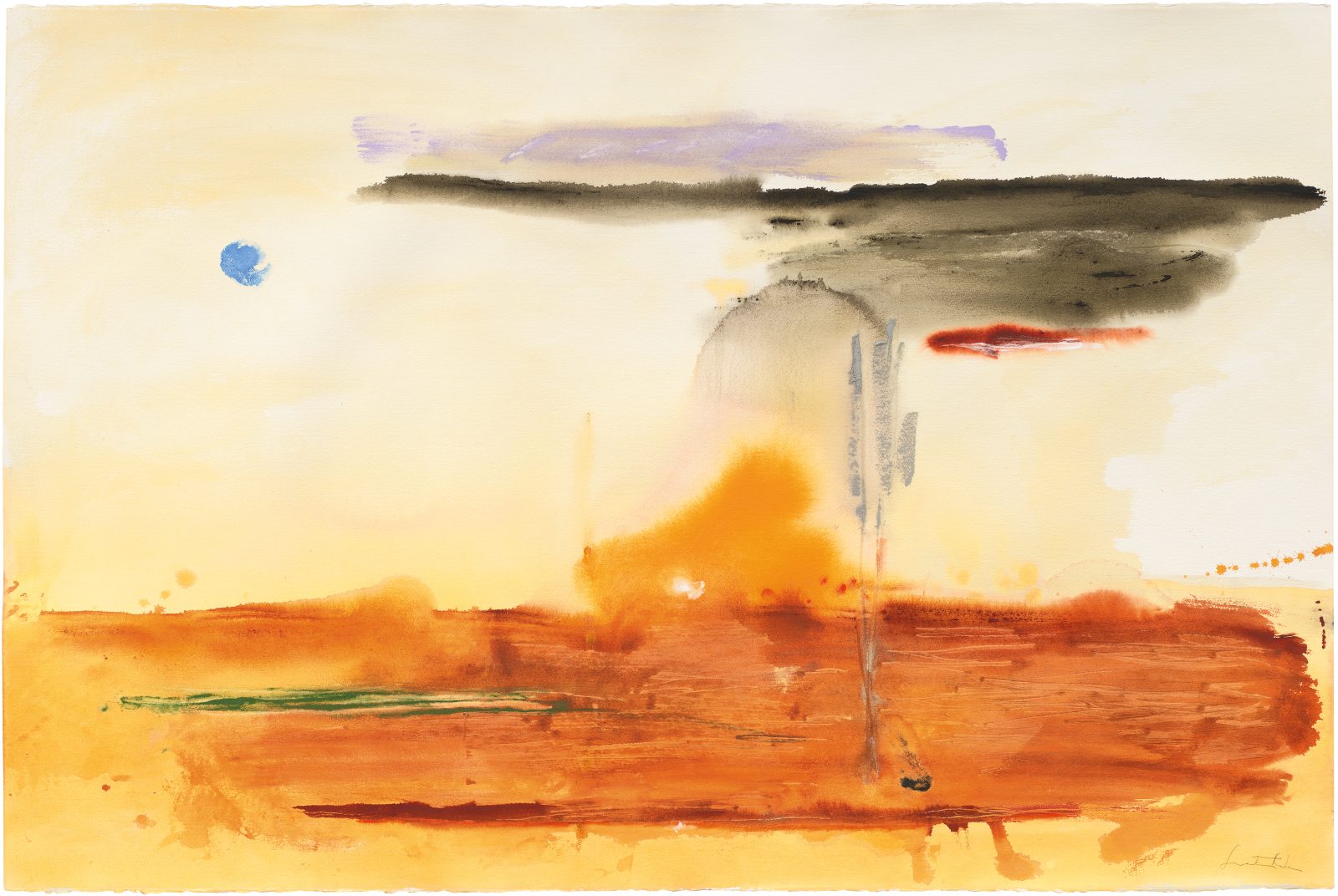 Helen Frankenthaler New Mexico, 1995 Acrylic on paper 40 x 60 inches 101.6 x 152.4 cm Photo: Maris Hutchinson © 2024 Helen Frankenthaler Foundation, Inc. / Artists Rights Society (ARS), New York