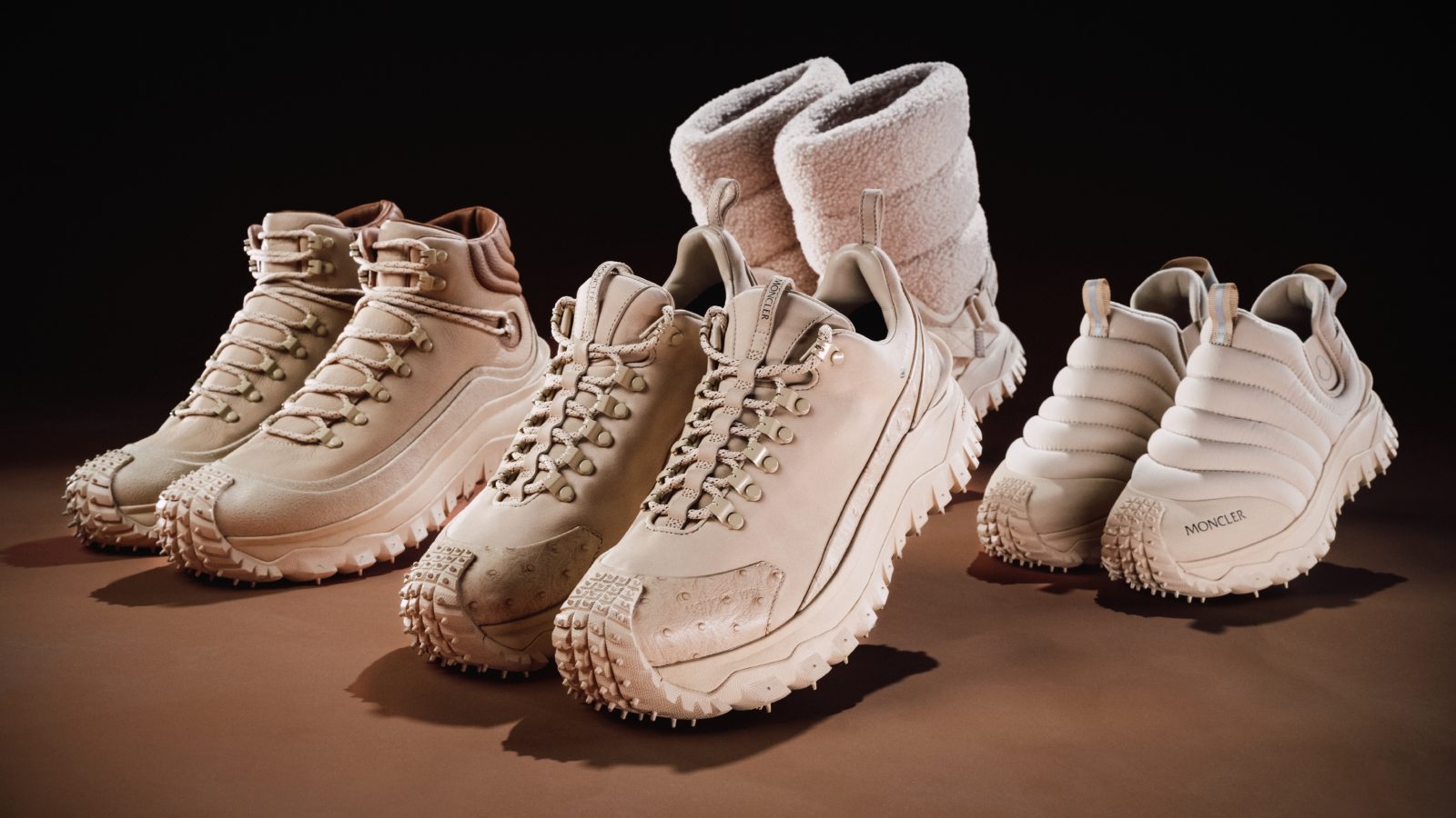 Moncler Trailgrip family in Desert Sand