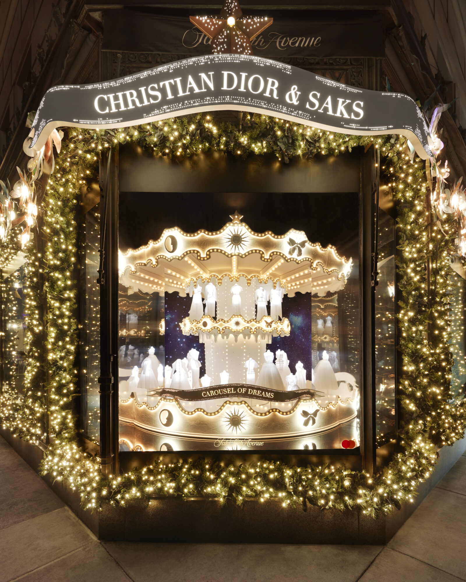 Dior’s Carousel of Dreams: A Visual Spectacle at Saks’ Holiday Windows courtesy of Luis Guillén Photography