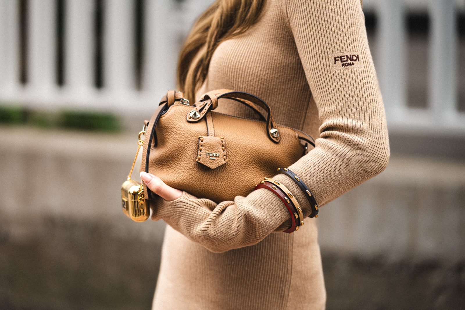 Heidi Bibe arrives to the FENDI Spring-Summer 2025 runway show in Milan (Image: Riccardo Perdisa for Rain Magazine)