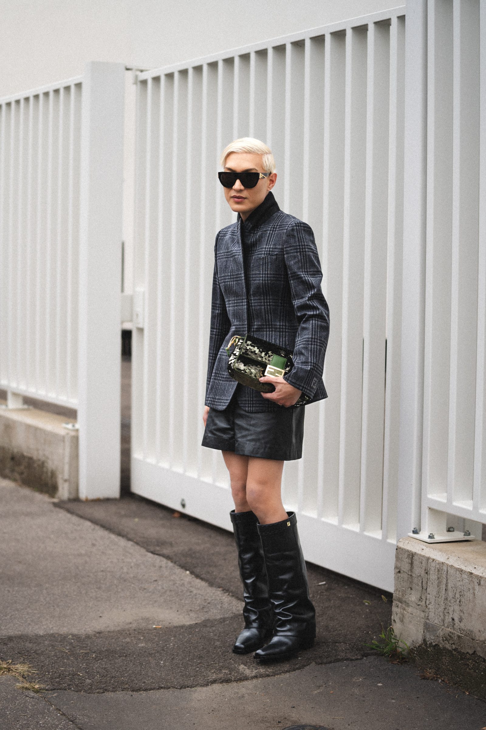 Bryan Boy arrives to the FENDI Spring-Summer 2025 runway show in Milan (Image: Riccardo Perdisa for Rain Magazine)