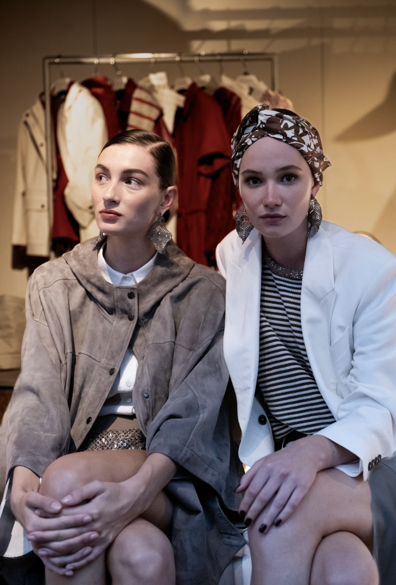 Two looks from Brunello Cucinelli’s Women’s Spring Summer 2025 Collection (Image: Patricia Burén)