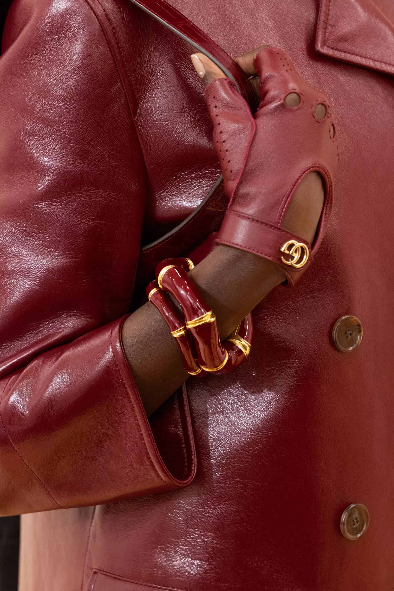Details from the Gucci Spring-Summer 2025 runway collection presented during Milan Fashion Week.