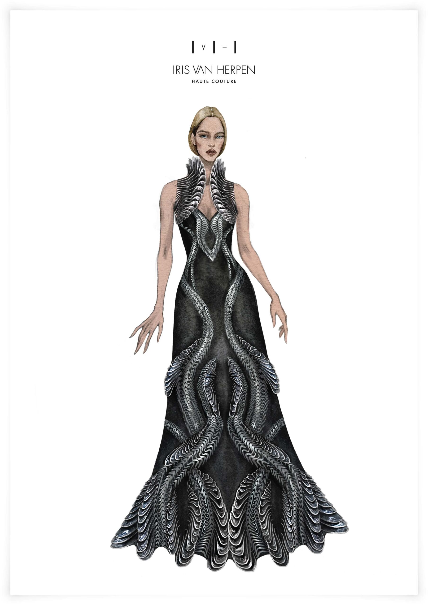 Iris van Herpen, Syntopia design sketch Iris van Herpen, Syntopia design sketch