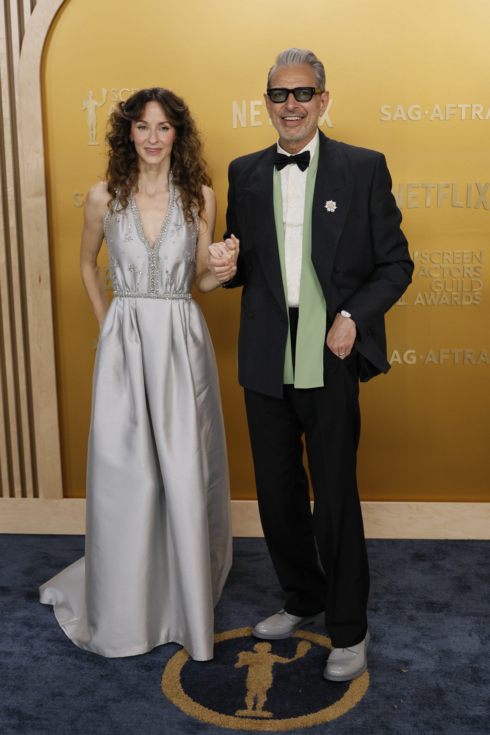 (L-R) Emilie Livingston and Jeff Goldblum attend the 31st Annual SAG Awards at Shrine Auditorium and Expo Hall on February 23, 2025 in Los Angeles, California. (Photo by Frazer Harrison/WireImage)