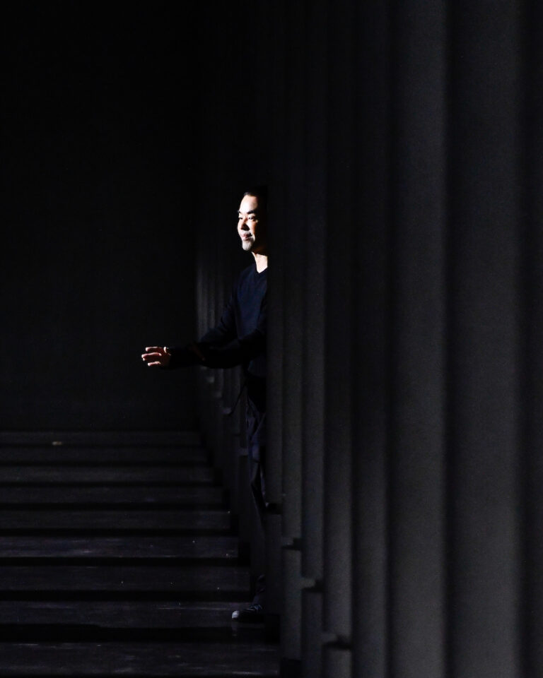 PARIS, FRANCE - JANUARY 20: Fashion designer Juun J walks the runway during the Issey Miyake Menswear Fall-Winter 2023-2024 fashion show as part of Paris Fashion Week on January 20, 2023 in Paris, France.