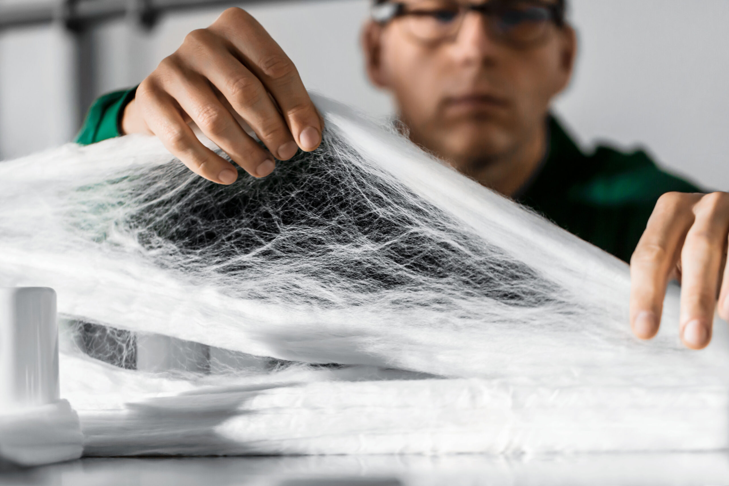 Artisanal Precision: A craftsman gently teases the gossamer threads of Merino wool, a raw whisper of the luxurious textiles Loro Piana is celebrated for.