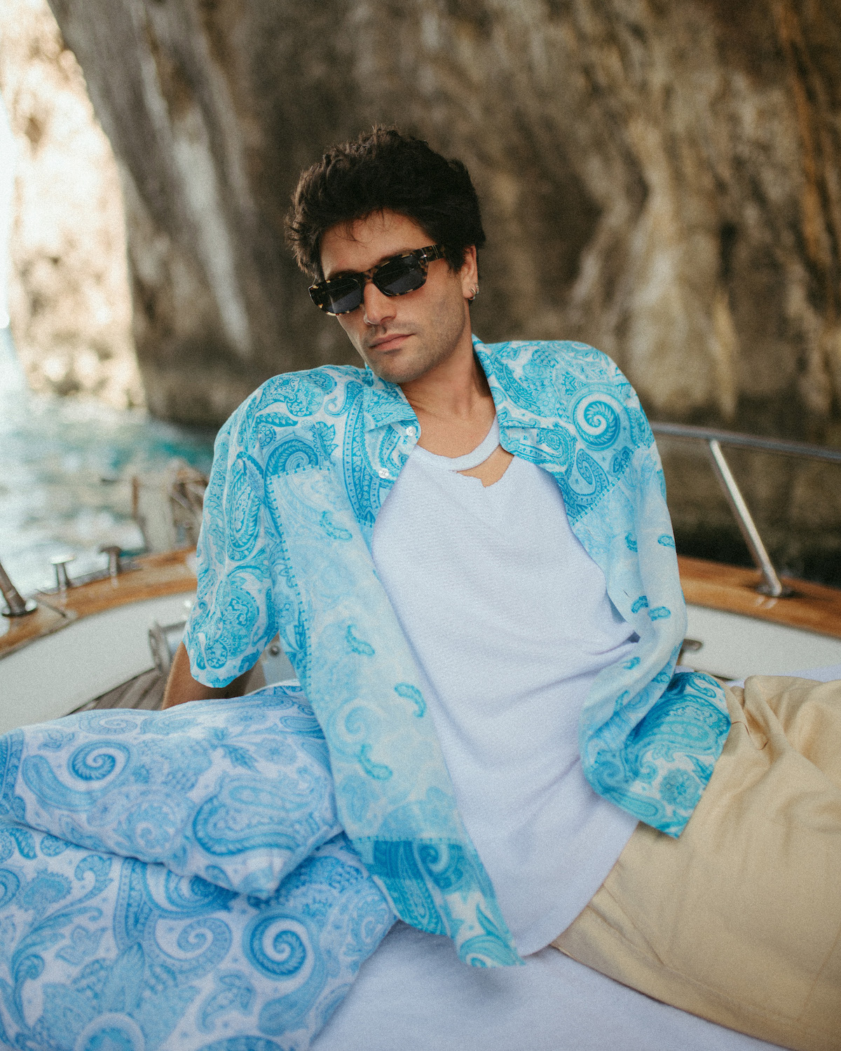 MARC FORNE IN ETRO LIQUID PAISLEY BEACH COLLECTION