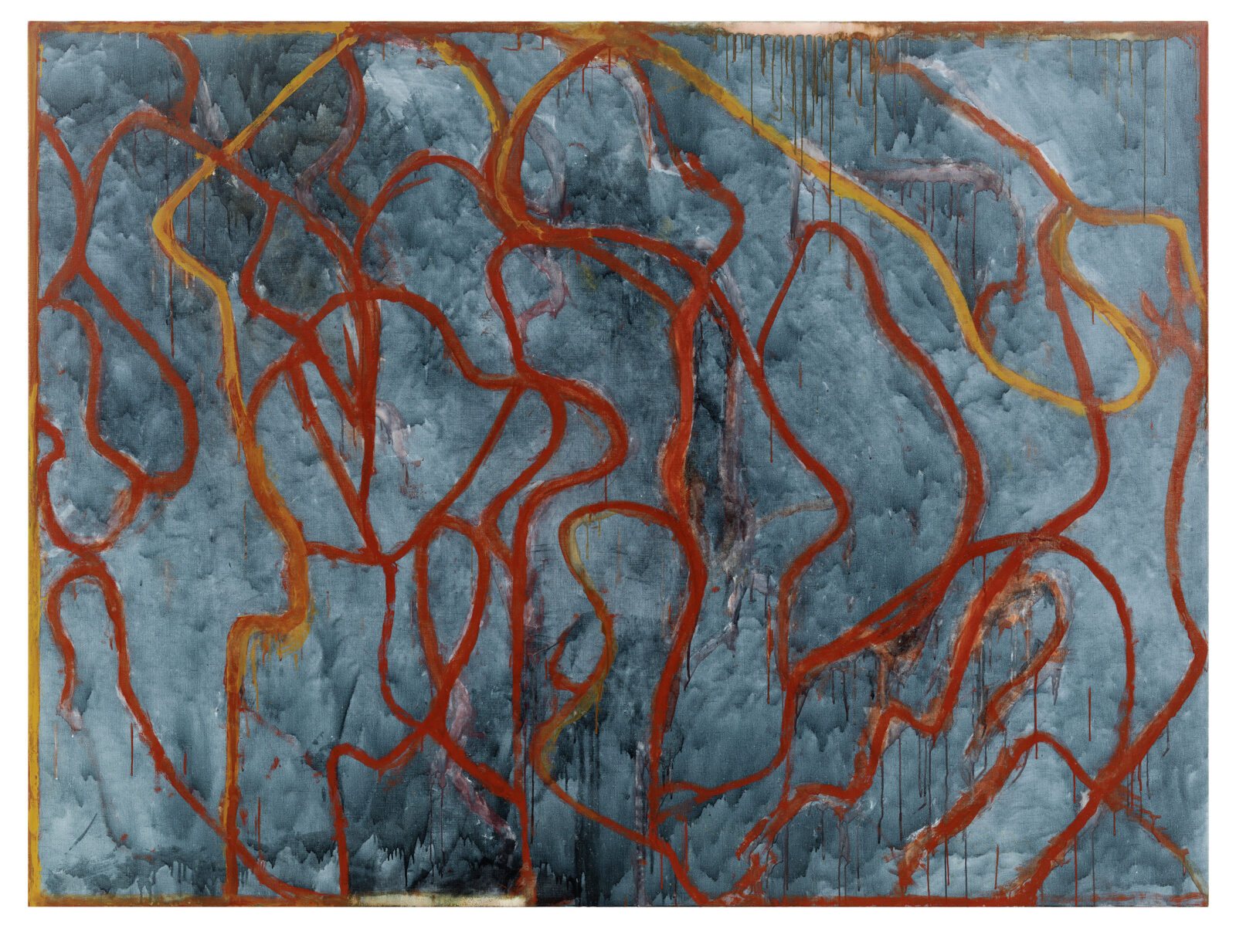 BRICE MARDEN Blue Painting, 2022–23 Oil on linen 72 x 96 inches (182.9 x 243.8 cm) © 2023 Estate of Brice Marden / Artists Rights Society (ARS) New York Photo: Rob McKeever Courtesy Gagosian
