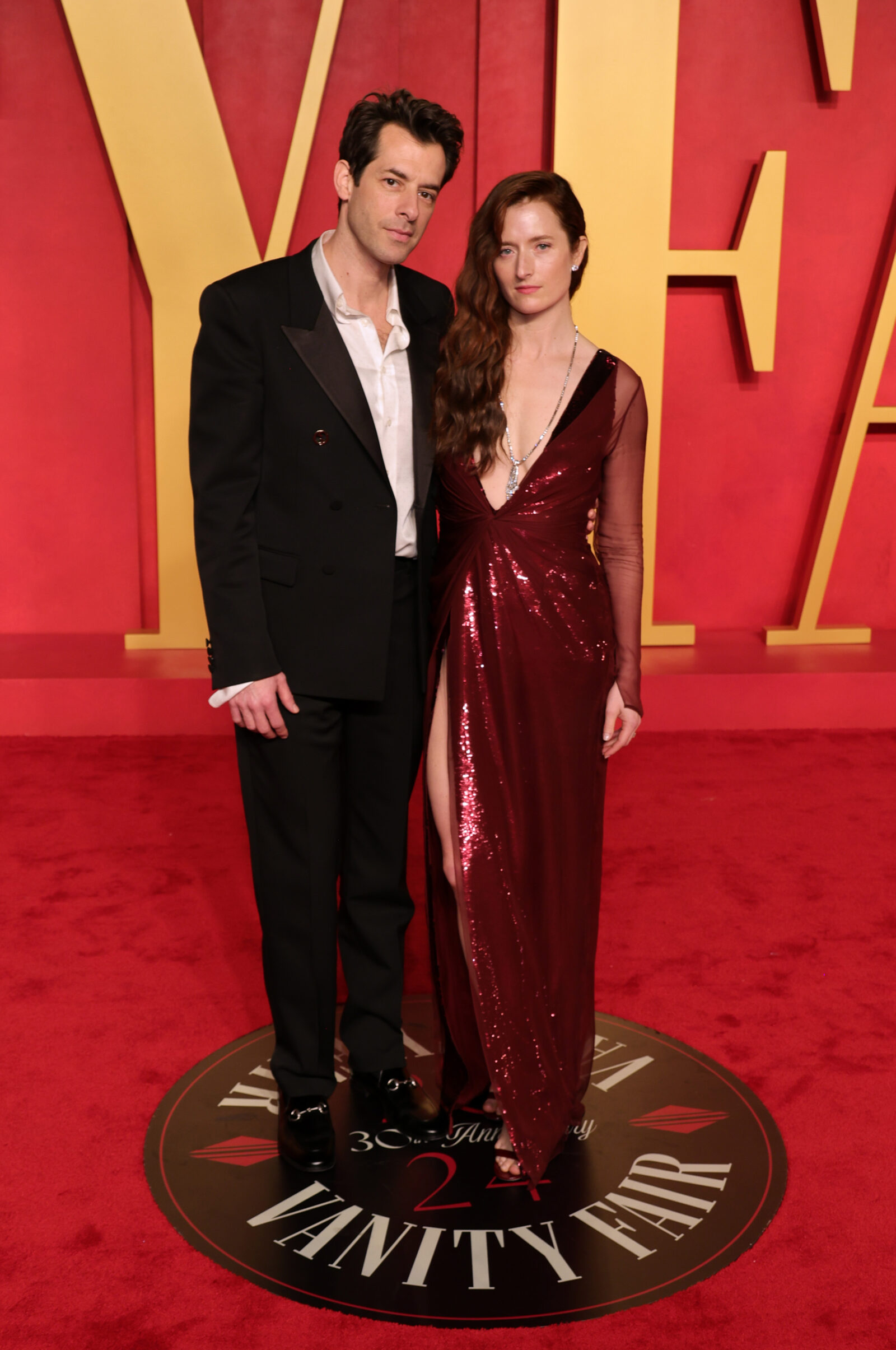 (L-R) Mark Ronson and Grace Gummer attend the 2024 Vanity Fair Oscar Party Hosted By Radhika Jones at Wallis Annenberg Center for the Performing Arts on March 10, 2024 in Beverly Hills, California. (Photo by Kayla Oaddams/FilmMagic)