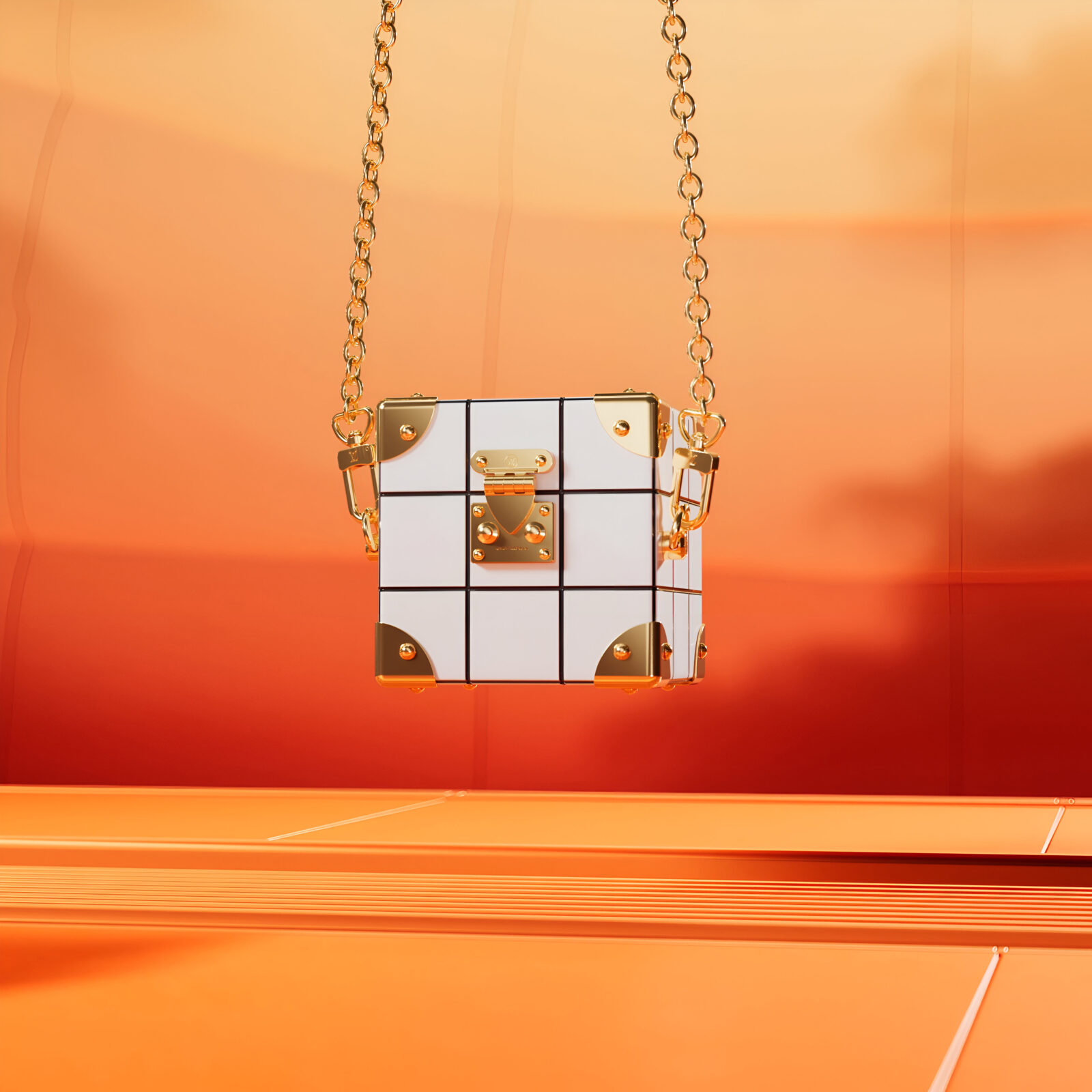 Step into the future of luxury with Louis Vuitton's VIA Tile Trunk, a testament to Nicolas Ghesquière's 10 years of innovative artistry. Photo courtesy of Louis Vuitton.