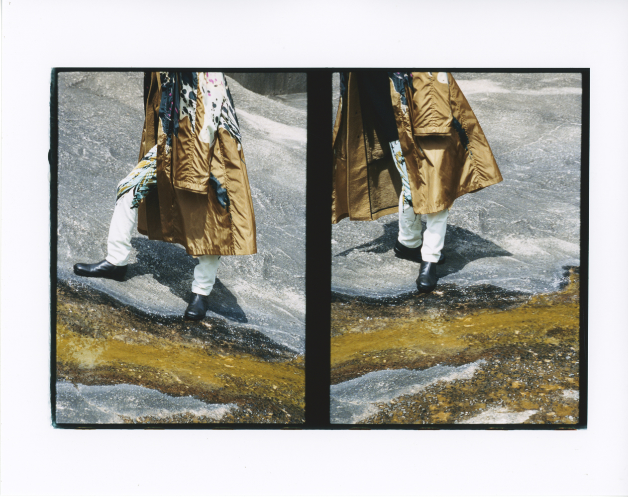 Coat, top, pants, and shoes by DRIES VAN NOTEN