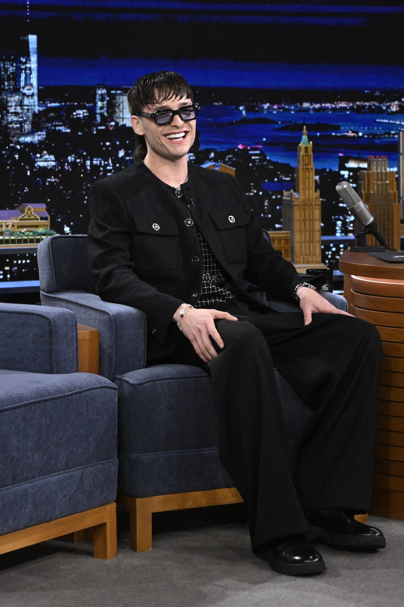 Singer Peso Pluma during The Tonight Show with Jimmy Fallon on Thursday, May 16, 2024. (Photo by: Todd Owyoung/NBC via Getty Images)