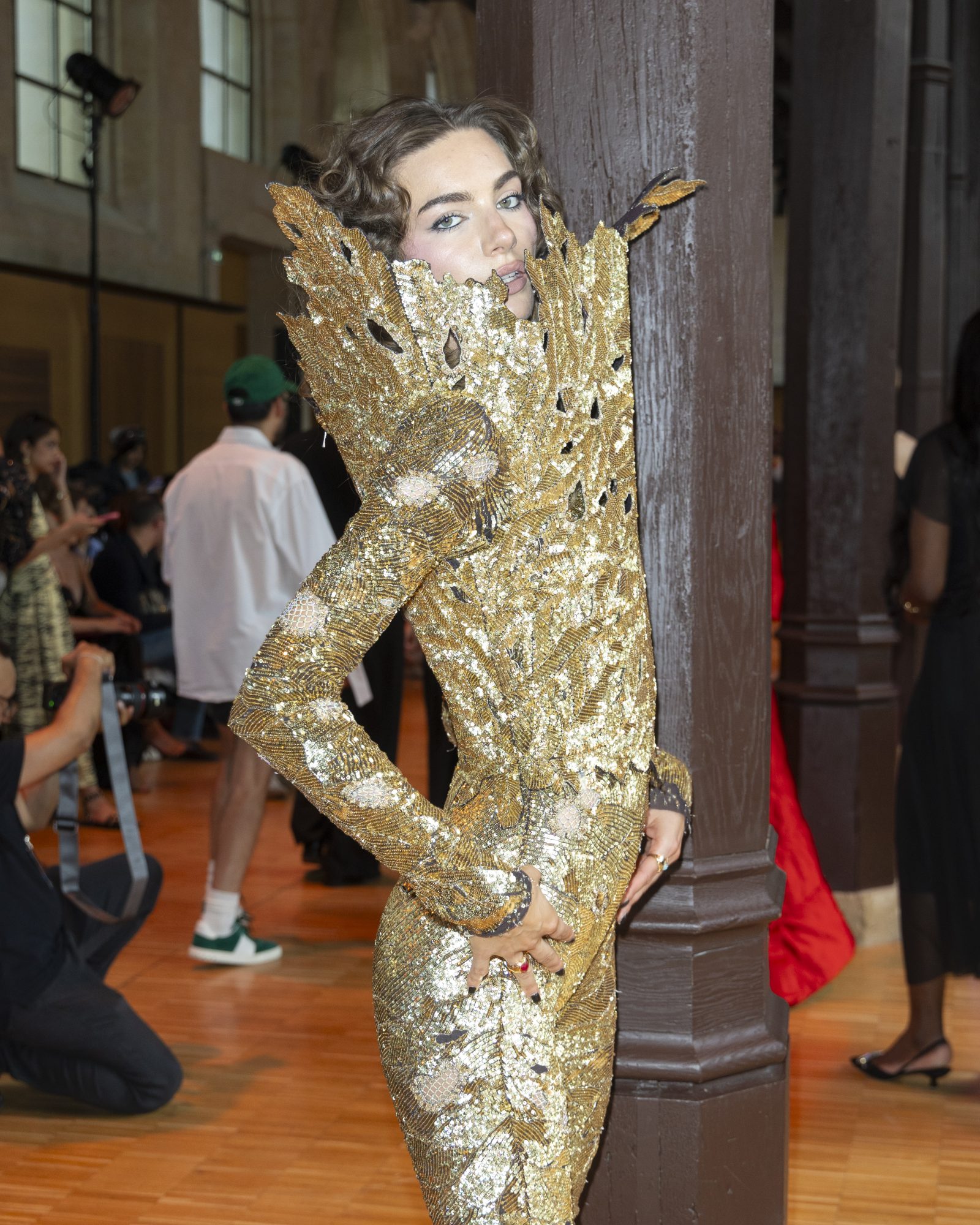 Mara Lafontan attends the Rahul Mishra fashion show in Paris, Fall Winter 2024 Couture Fashion Week. (Photo by Valerio Mezzanotti)