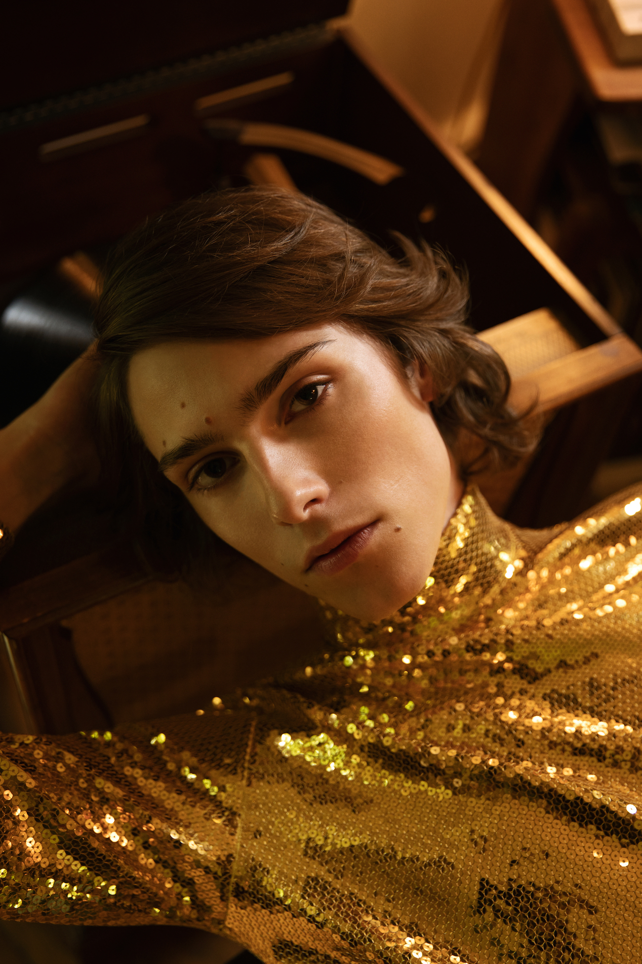 Sequin top by CELINE, ring, stylist's own