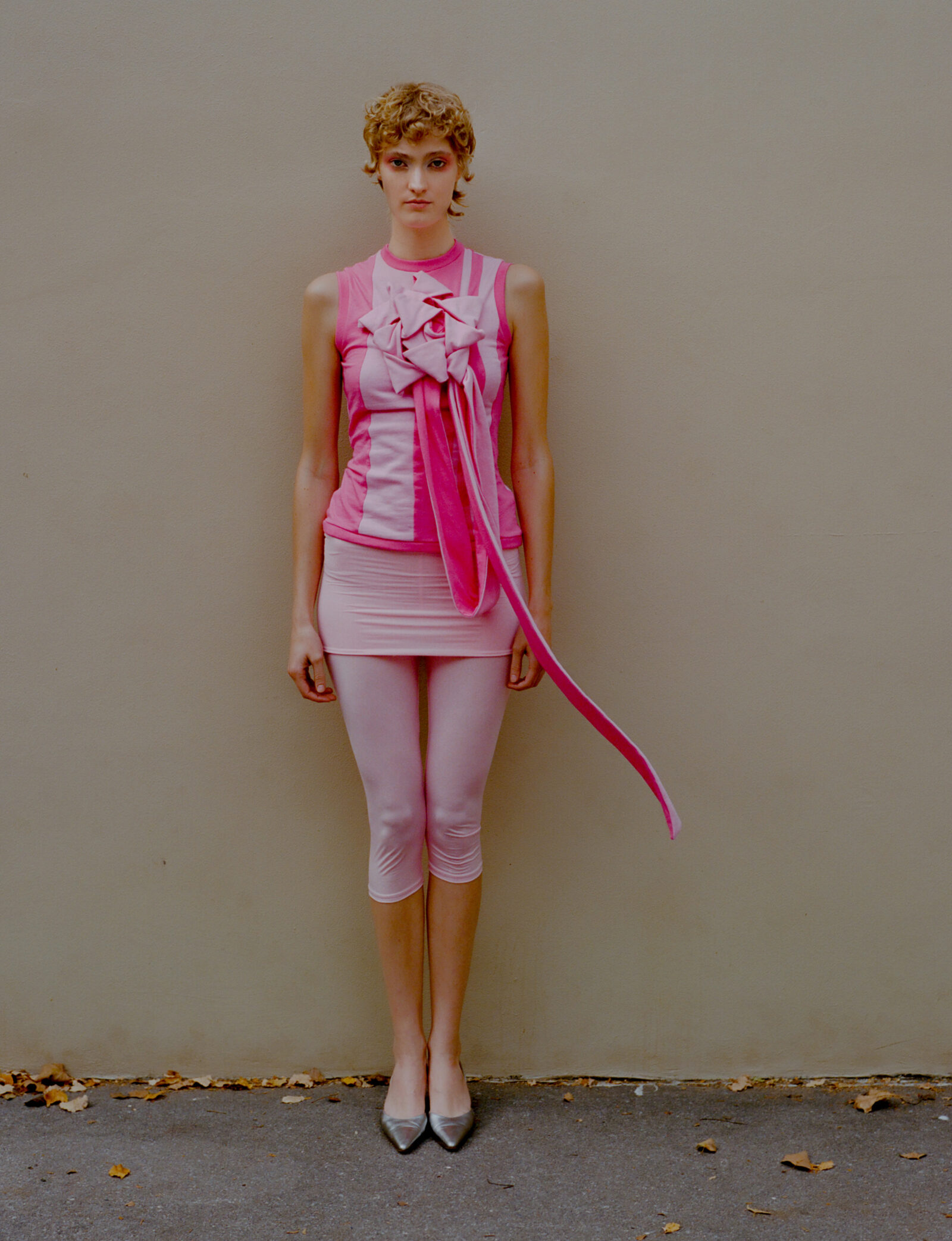 Top by CONSTANCA ENTRUDO, skirt by SANDY LIANG, shoes by MANOLO BLAHNIK.