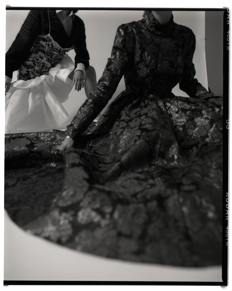 Robin wears dress by ERDEM. Nike wears dress by RODARTE, cardigan by TOGA ARCHIVES, shirt stylist’s own Robin wears dress by ERDEM. Nike wears dress by RODARTE, cardigan by TOGA ARCHIVES, shirt stylist’s own