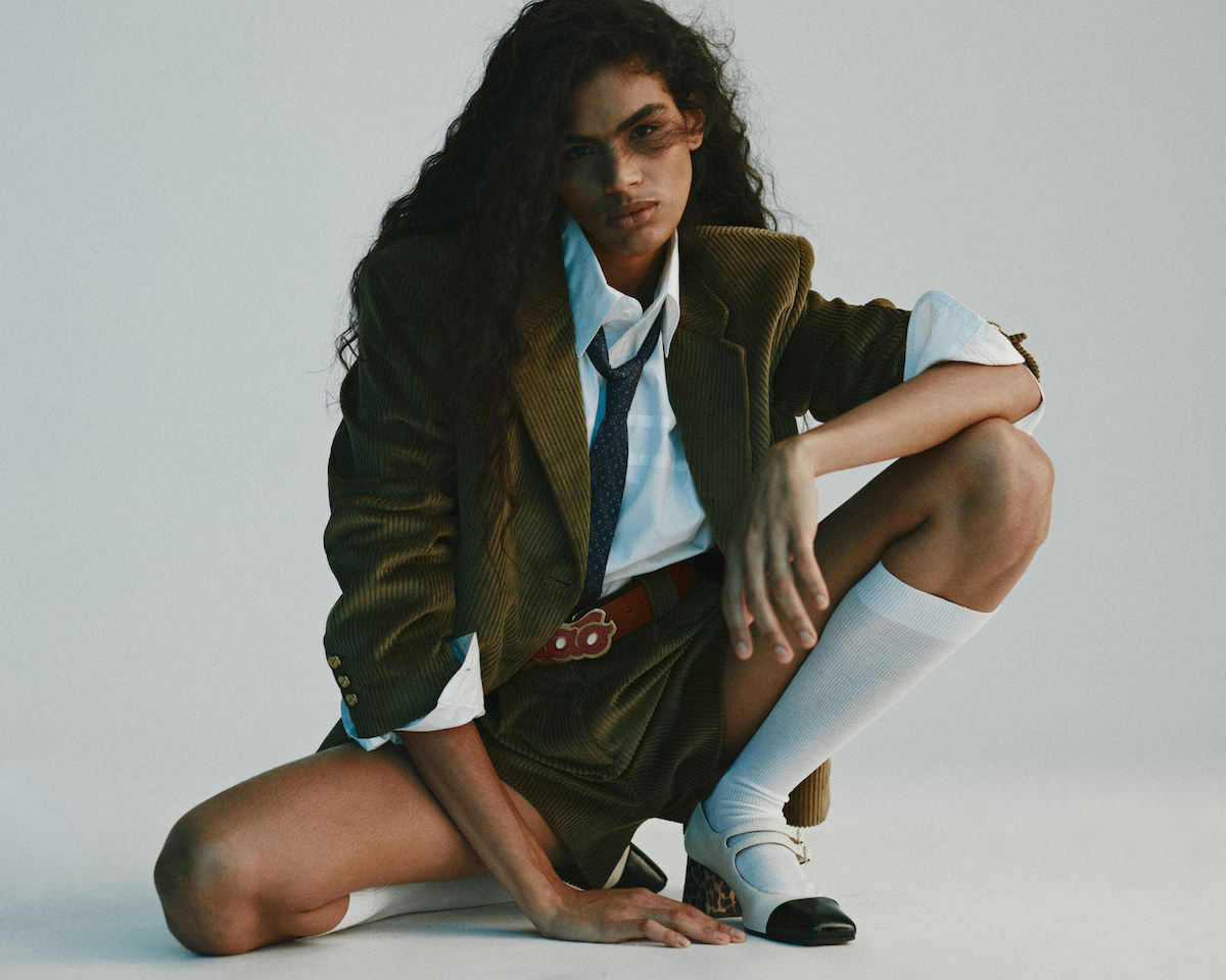 Jacket and shorts by BLAZÉ MILANO, shirt by ANDREA INCONTRI, belt by SPORTMAX, shoes by ICEX CHIE MIHARA, socks by MARIA LA ROSA Jacket and shorts by BLAZÉ MILANO, shirt by ANDREA INCONTRI, belt by SPORTMAX, shoes by ICEX CHIE MIHARA, socks by MARIA LA ROSA