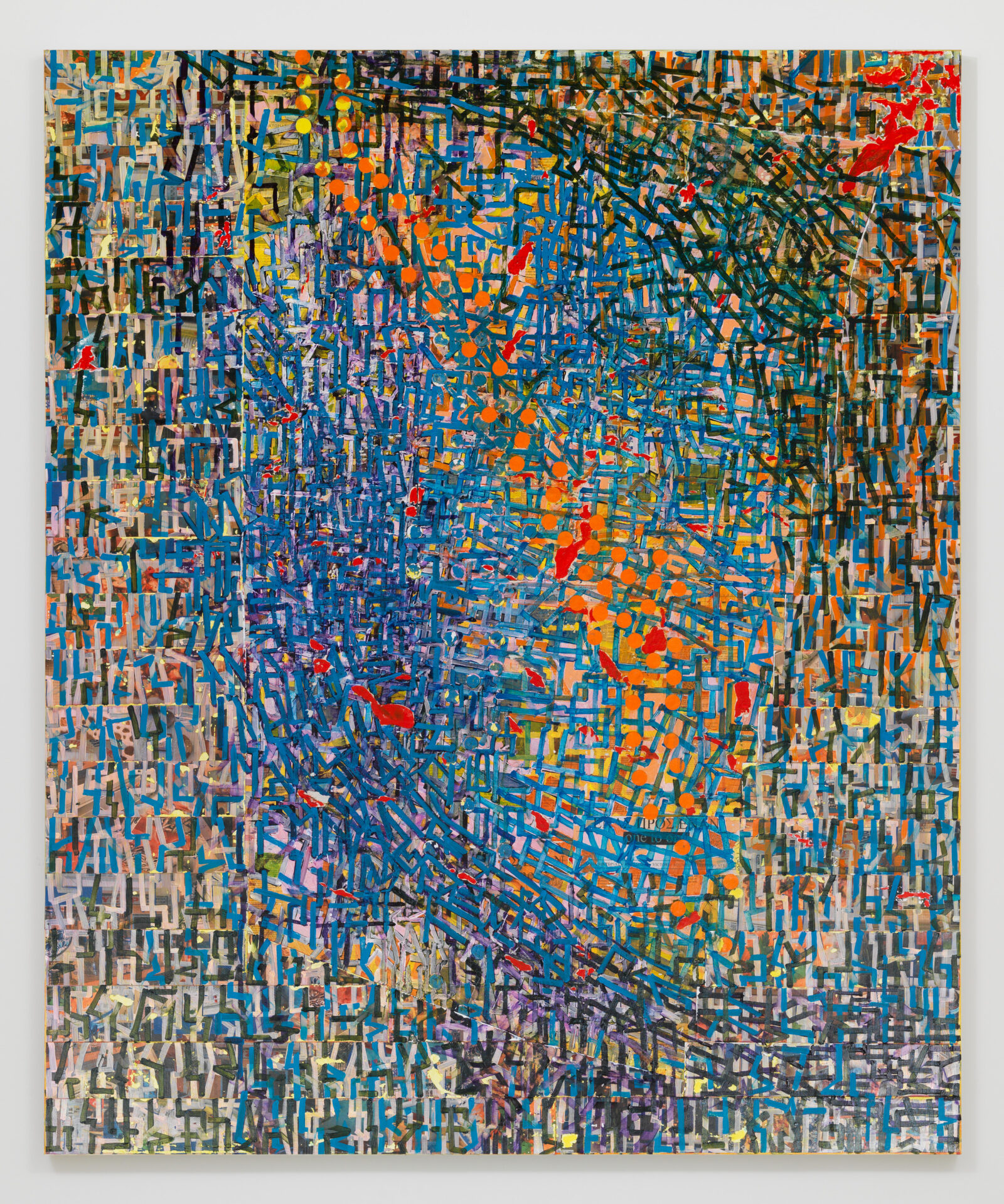 RICK LOWE Victoria Square Project: One to One, 2023 Acrylic and paper collage on canvas 72 x 60 inches (182.9 x 152.4 cm) © Rick Lowe Studio Photo: Stathis Mamalakis Courtesy the artist and Gagosian