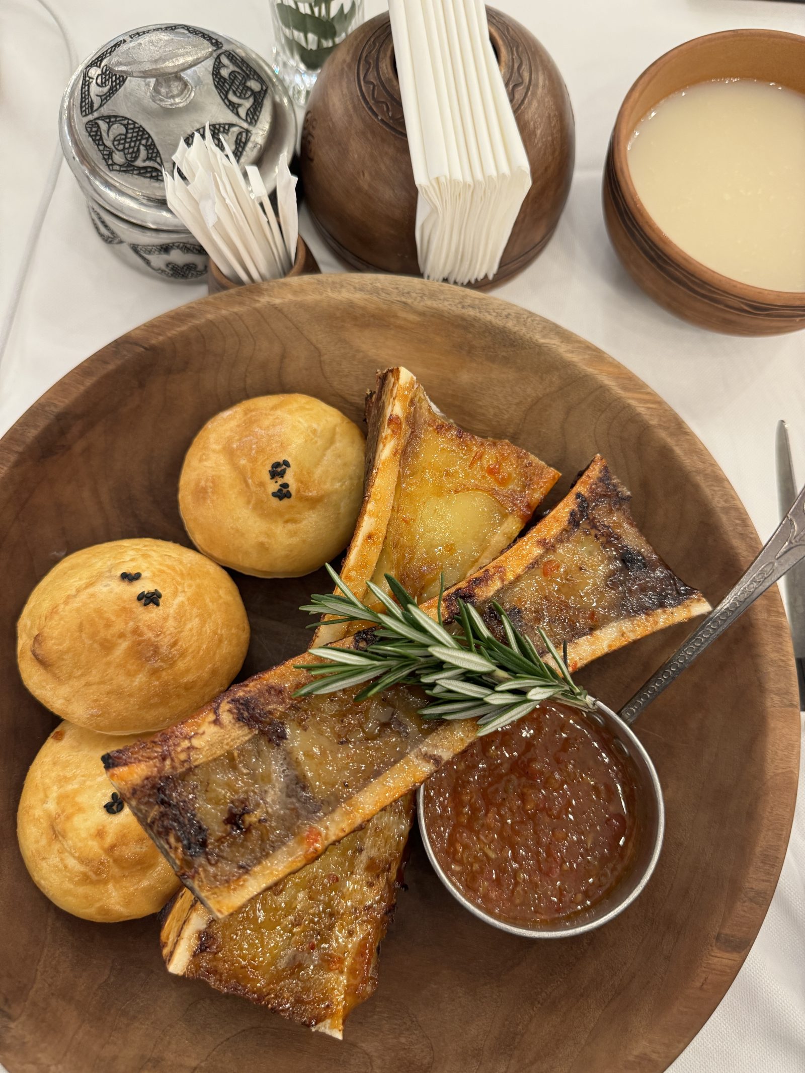 A local specialty, bone marrow, offered at Sandyq restaurant (Photo: Courtesy of Jesse Scott)