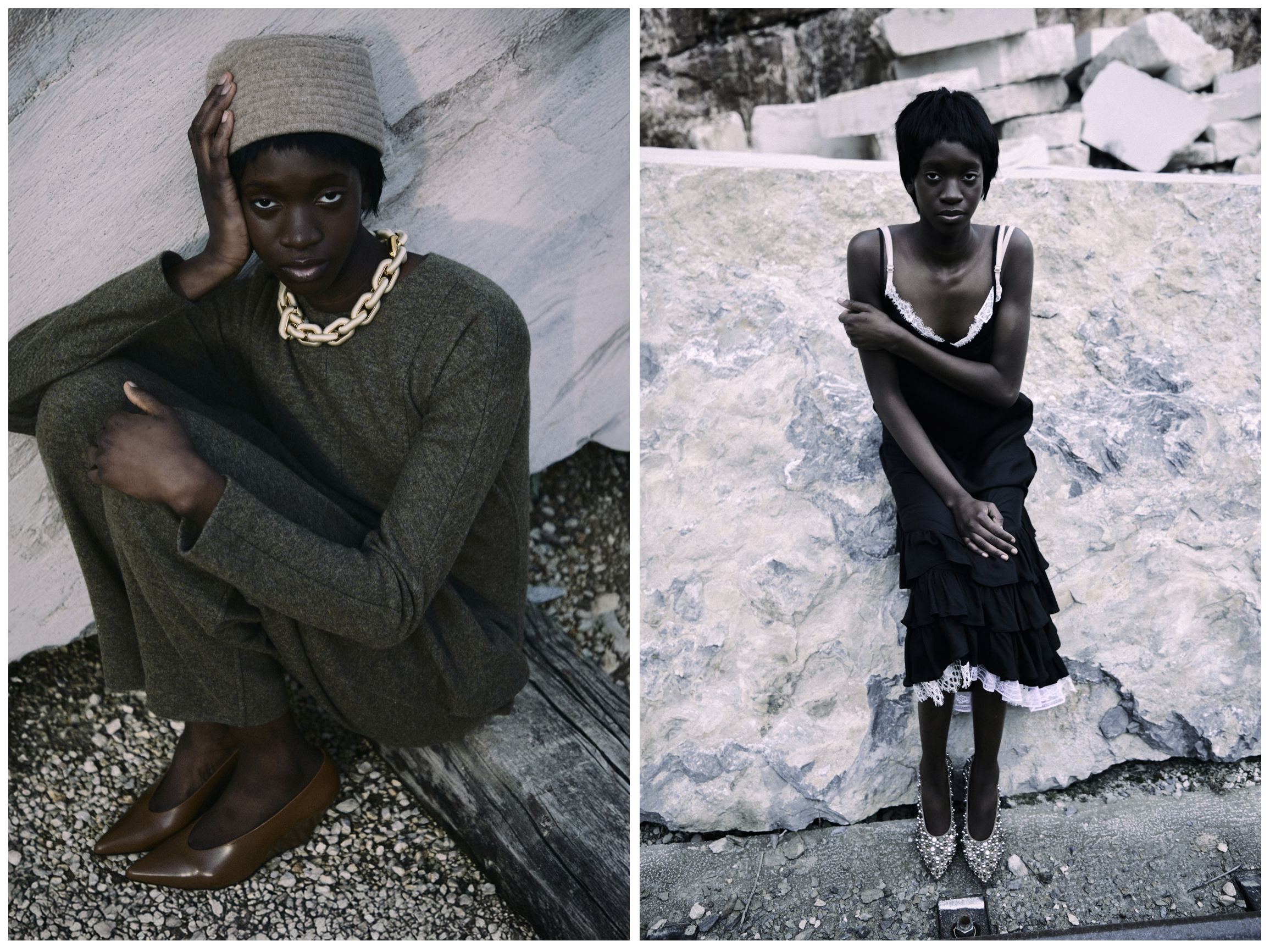 Full look by LORO PIANA; Full look by MOSCHINO