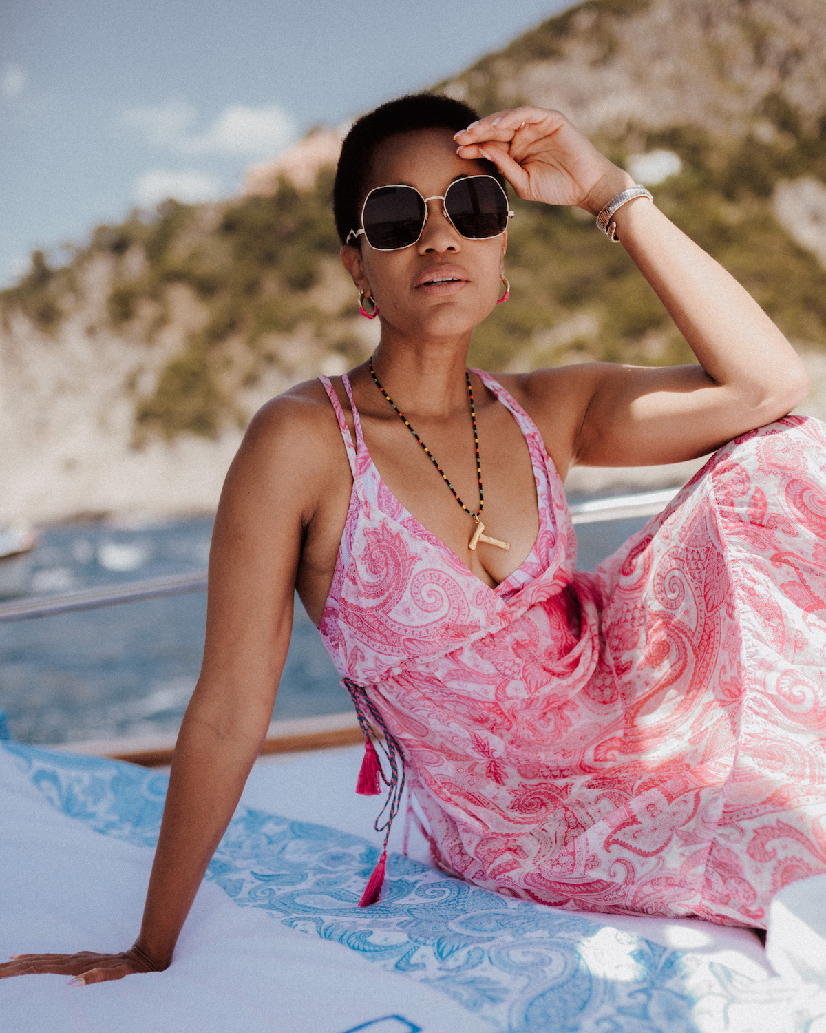 TAMU MCPHERSON IN ETRO LIQUID PAISLEY BEACH COLLECTION