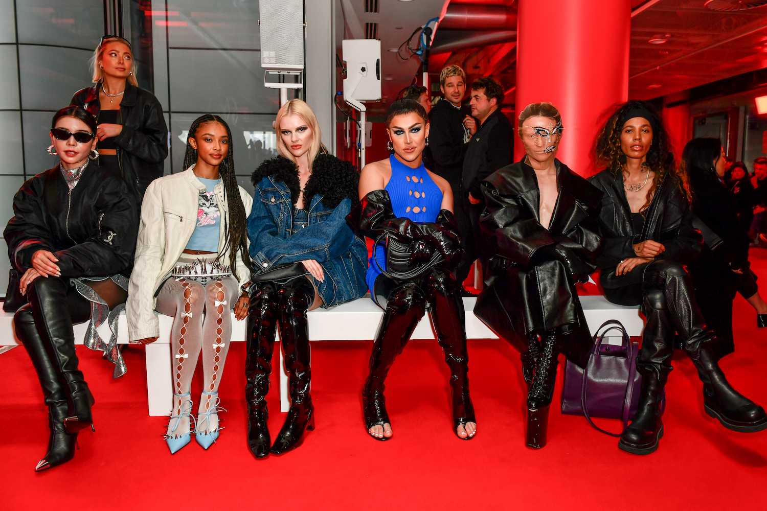 (L to R) Tia Lee, Tade, Elodie Russell, A'Whora, Bimini Bon Boulash and guest L(L to R) Tia Lee, Tade, Elodie Russell, A