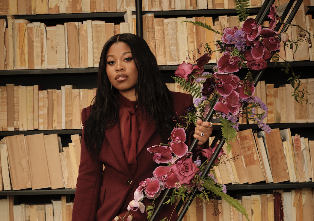 Dominique Fishback Captivates in Monochrome Chic Sergio Hudson Ensemble at Creative Class Event