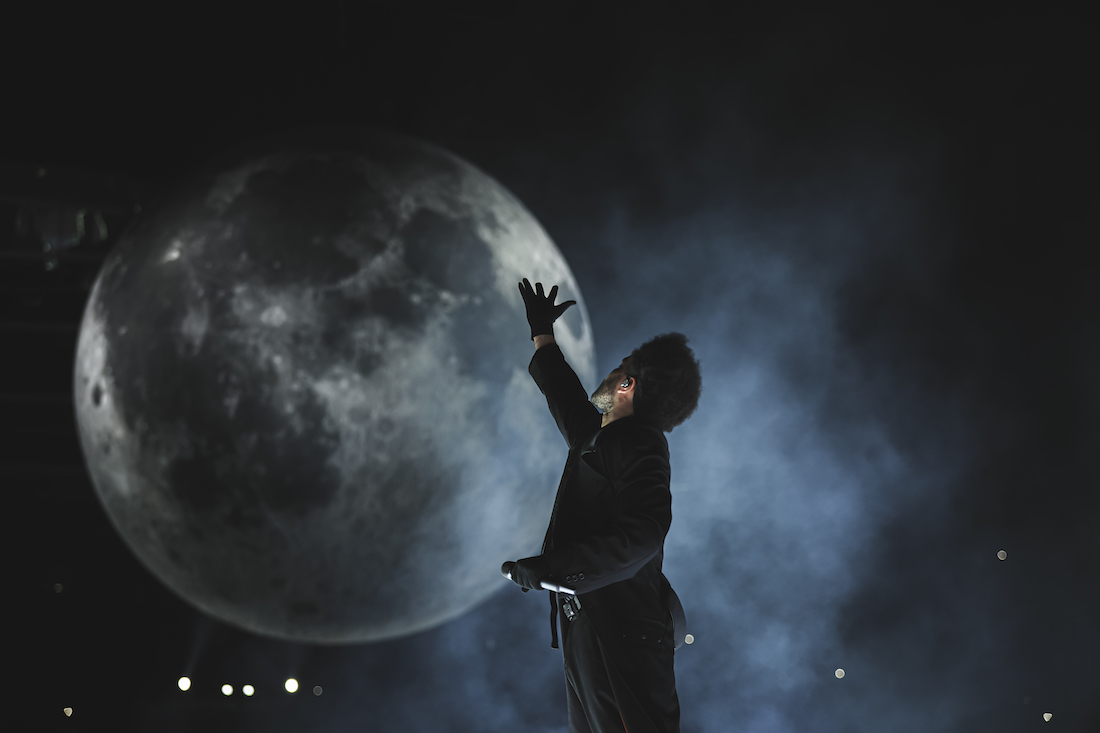 TheWeeknd wears costume by Yohji Yamamoto